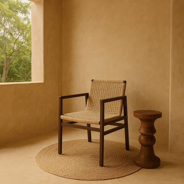 AXL DINING ARMCHAIR WITH TWISTED HYACINTH