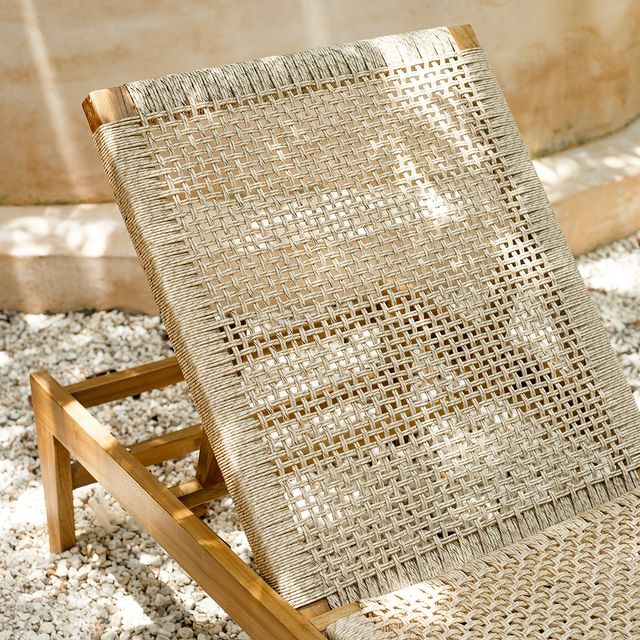 TEAK BED POLYRATTAN NUDE