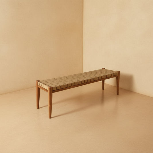 RUPERT BENCH 150 CM DOUBLE BAR BEIGE