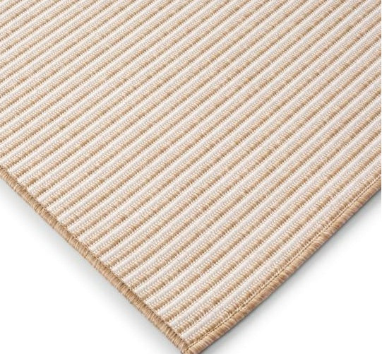 TAPETE SINTETICO 240CM X 280CM - FRANJAS BEIGE Y BLANCO