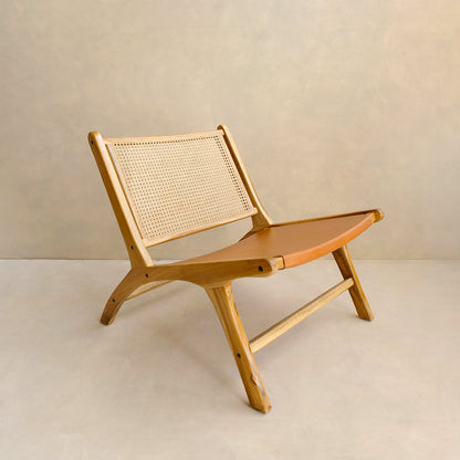 ITA LEATHER / RATTAN CHAIR