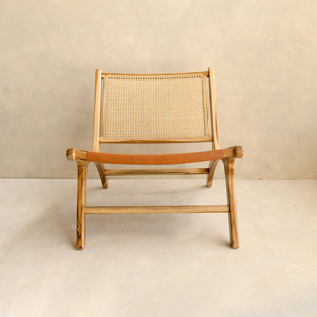 ITA LEATHER / RATTAN CHAIR