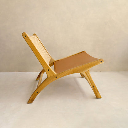 ITA LEATHER / RATTAN CHAIR