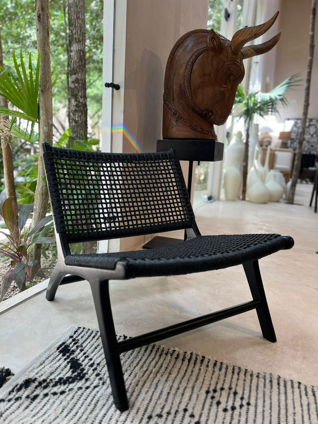 LONDON LAZY CHAIR BLACK POLYRATTAN